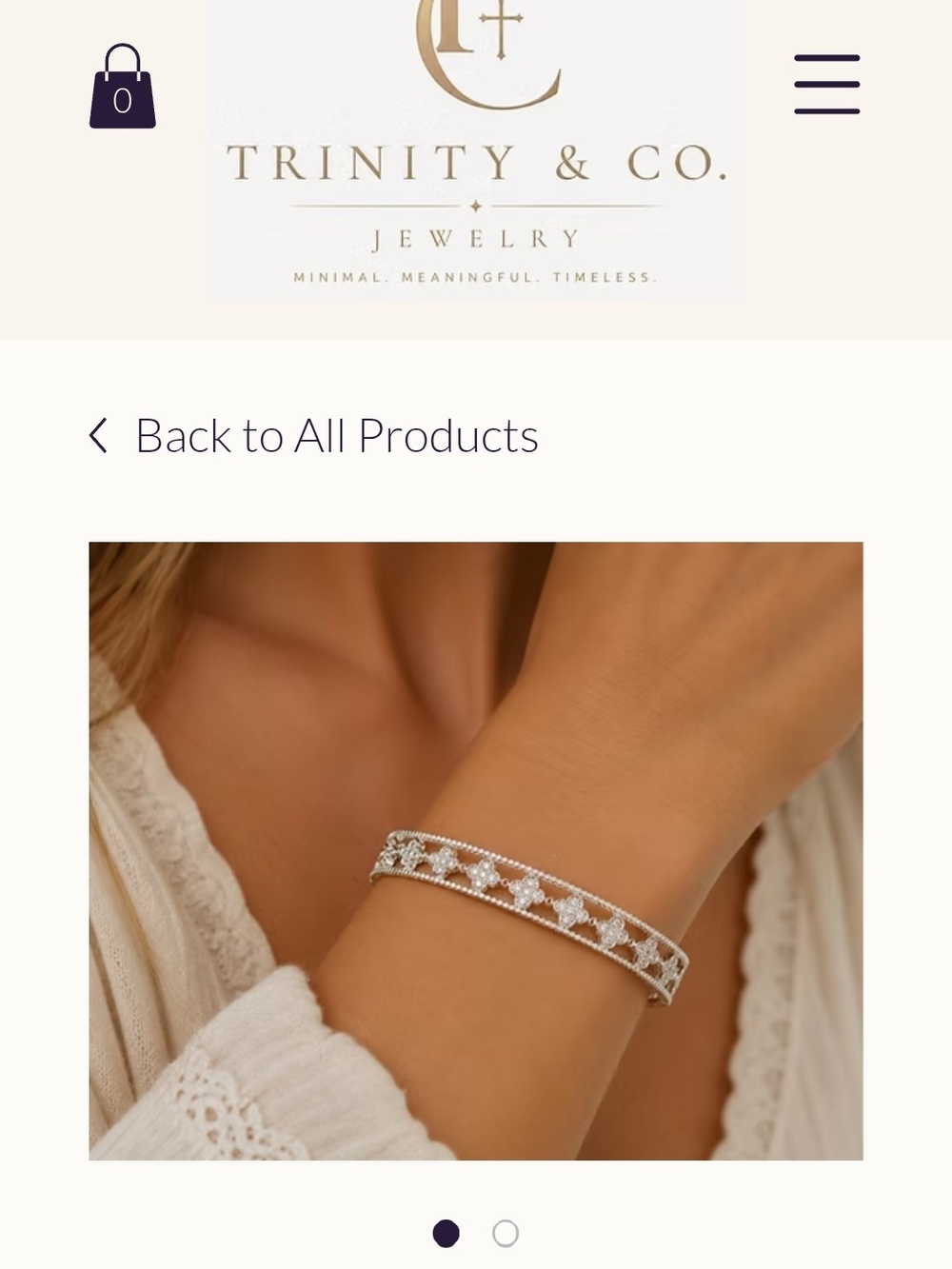 Trinity Silver Crystal-Accented Link Bracelet